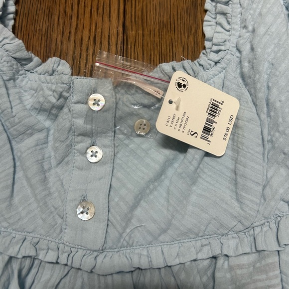 Free People Flowy Square Neck Shirt in Light Blue - Small - Picture 4 of 4